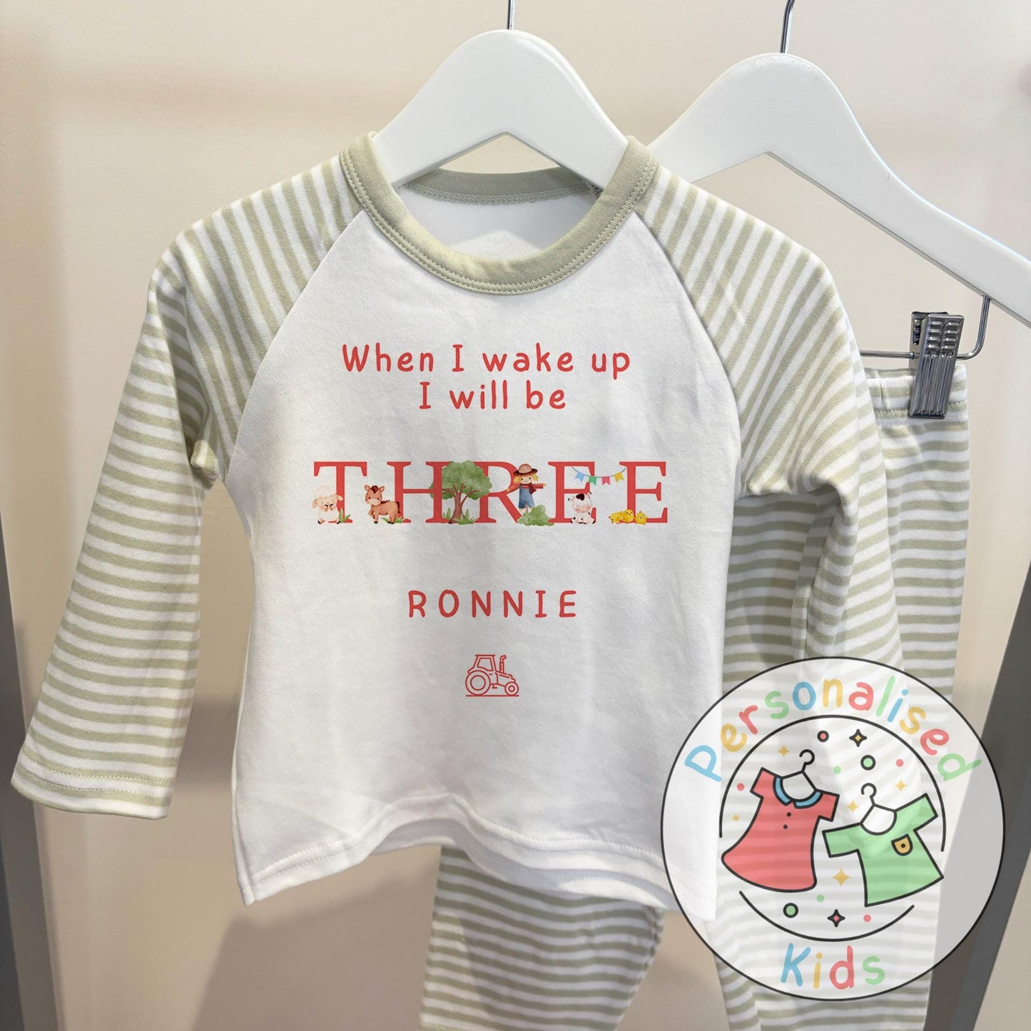 Personalized Farm Animal Birthday Pyjamas – Perfect for Little Farmers!