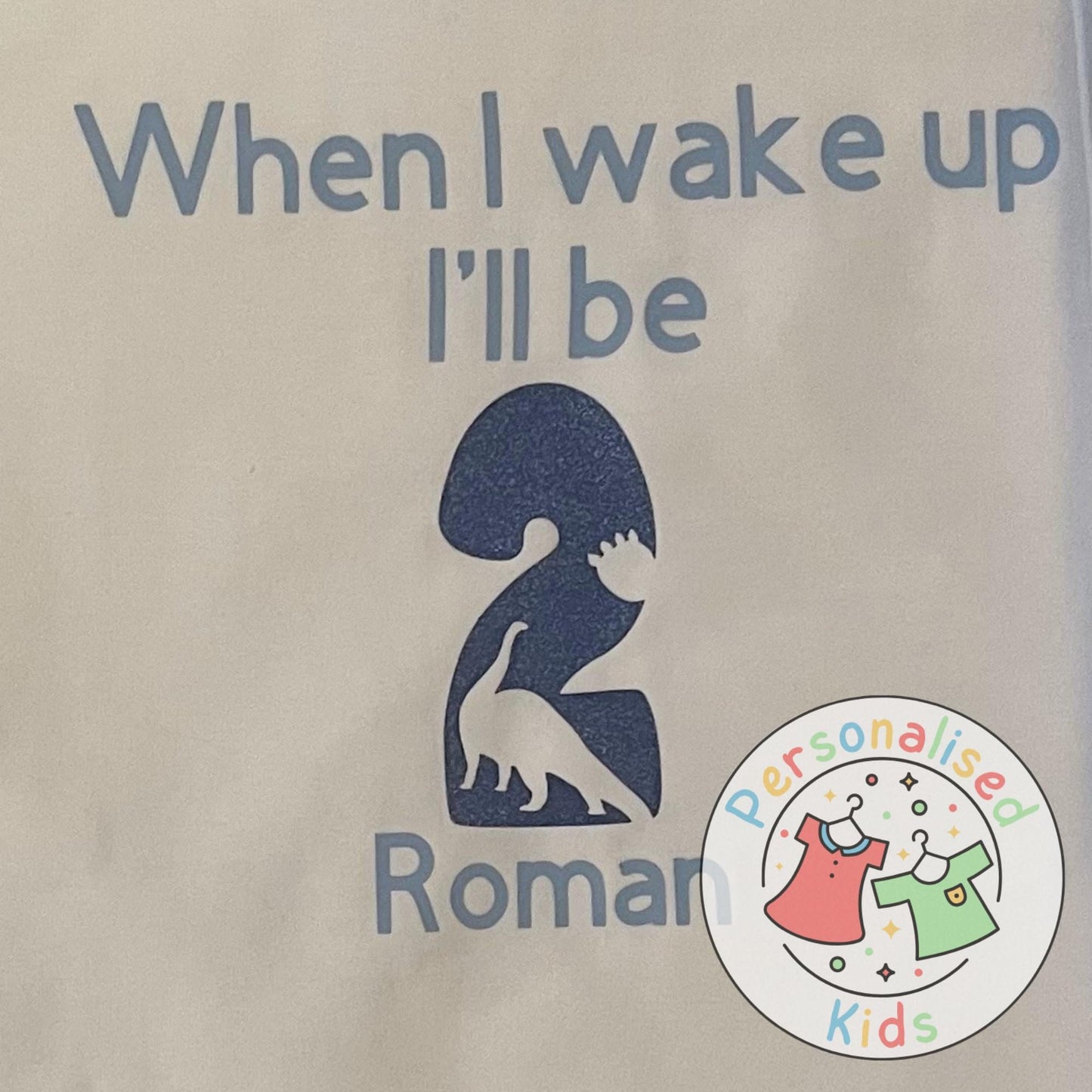 Personalised Dinosaur Birthday Pyjamas – “When I Wake Up, I Will Be” Age & Dinosaur Theme