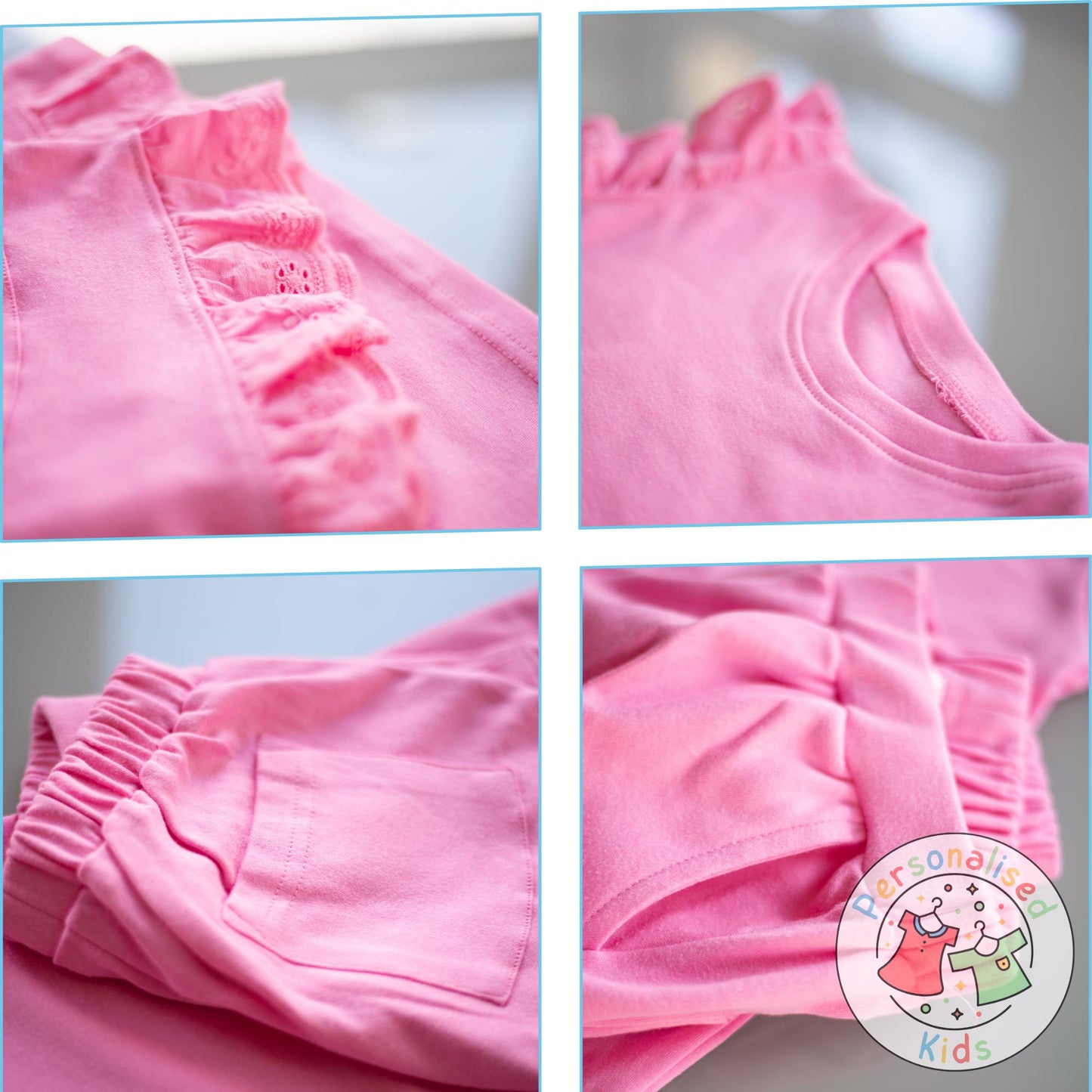 Adorable Girls Frilly Anglaise Summer Sets