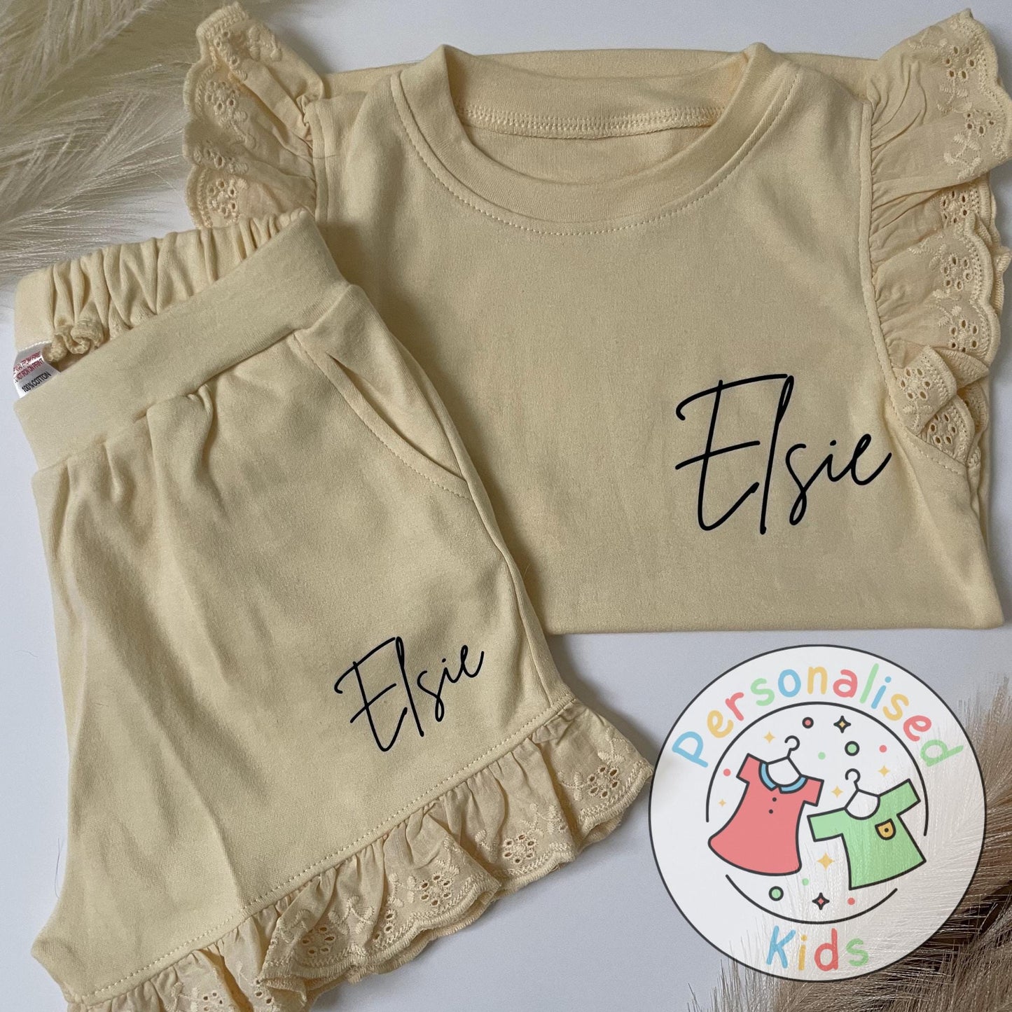 Adorable Girls Frilly Anglaise Summer Sets