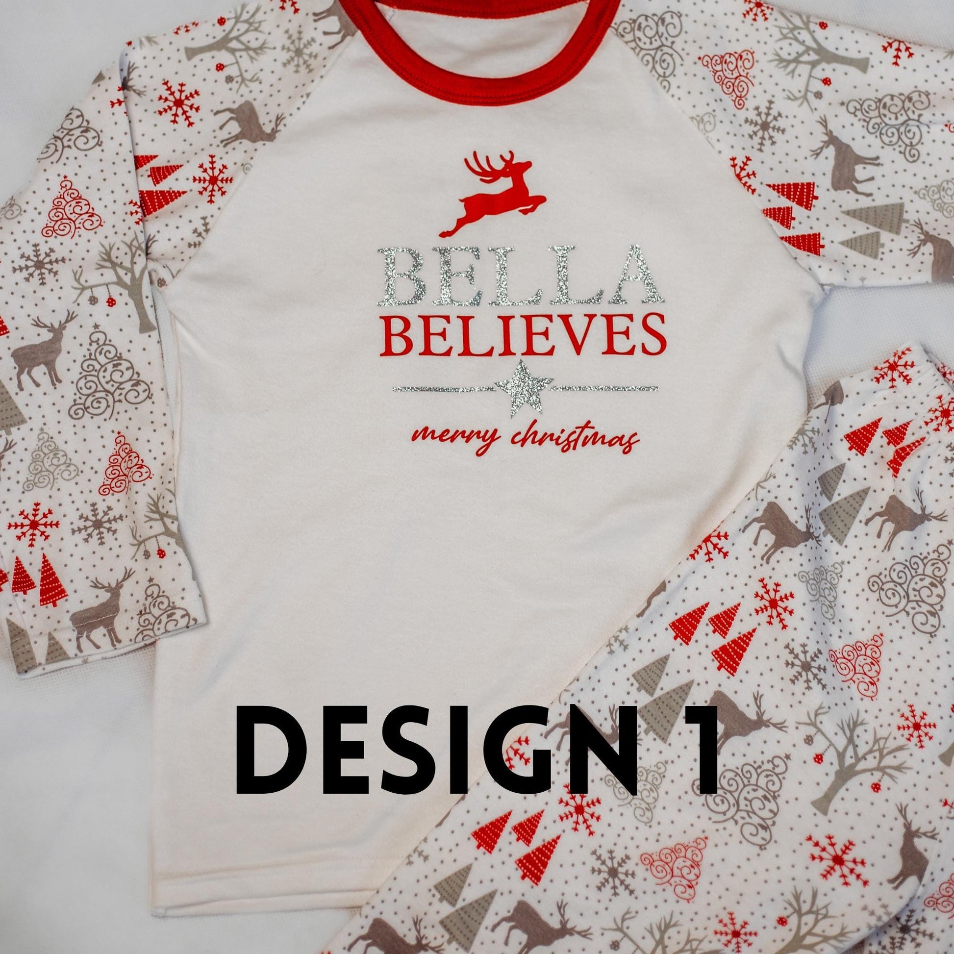 Christmas Onesie Pj, Red Christmas Pjs Baby, Matching Family pyjamas, Personalised Christmas Pyjamas – Matching Family Set CD062