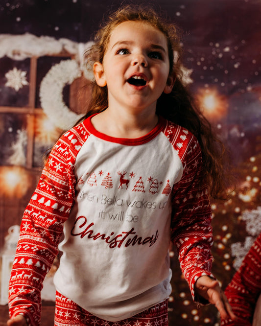 Christmas Onesie Pj, Red Christmas Pjs Baby, Matching Family pyjamas, Personalised Christmas Pyjamas – Matching Family Set CD063