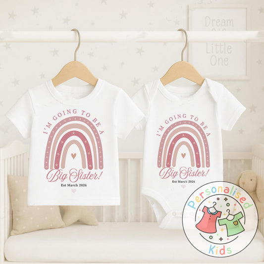 Celebrate the sweetest promotion with our adorable "Promoted to Big Sister" outfits – perfect for pregnancy announcements, sibling reveal photos, or a thoughtful gift for the newest big sibling!
