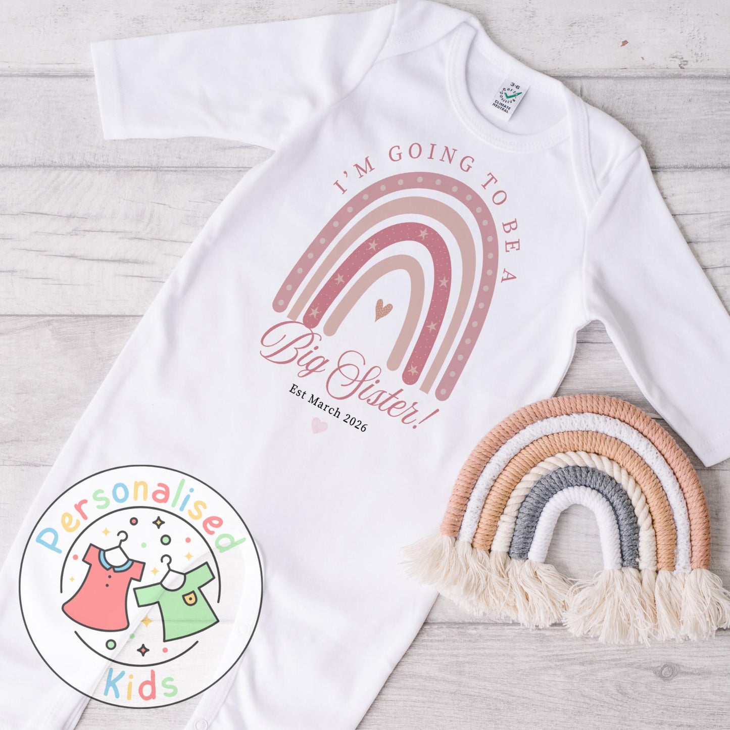 Celebrate the sweetest promotion with our adorable "Promoted to Big Sister" outfits – perfect for pregnancy announcements, sibling reveal photos, or a thoughtful gift for the newest big sibling!