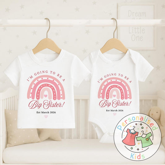 Celebrate the sweetest promotion with our adorable "Promoted to Big Sister" outfits – perfect for pregnancy announcements, sibling reveal photos, or a thoughtful gift for the newest big sibling!