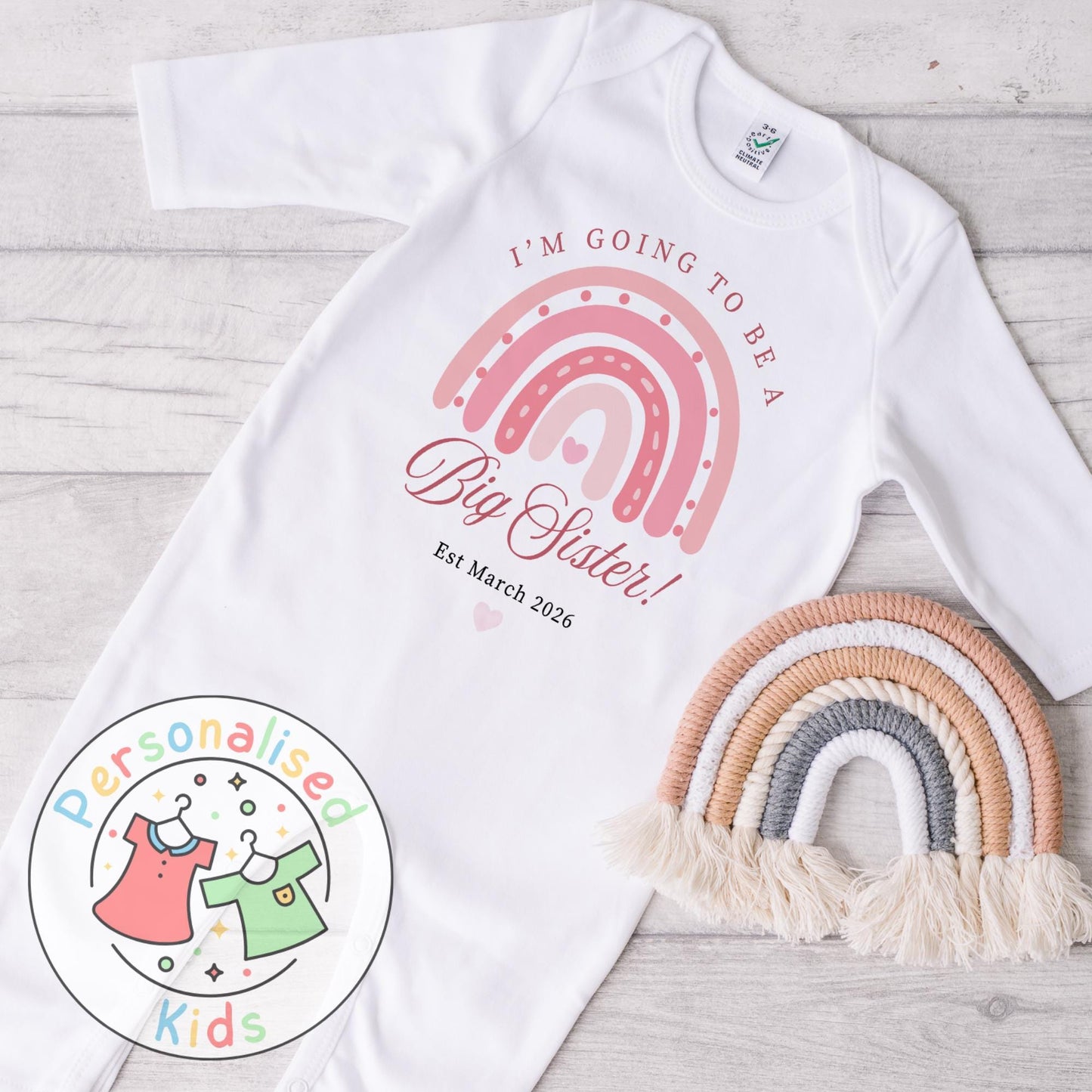 Celebrate the sweetest promotion with our adorable "Promoted to Big Sister" outfits – perfect for pregnancy announcements, sibling reveal photos, or a thoughtful gift for the newest big sibling!