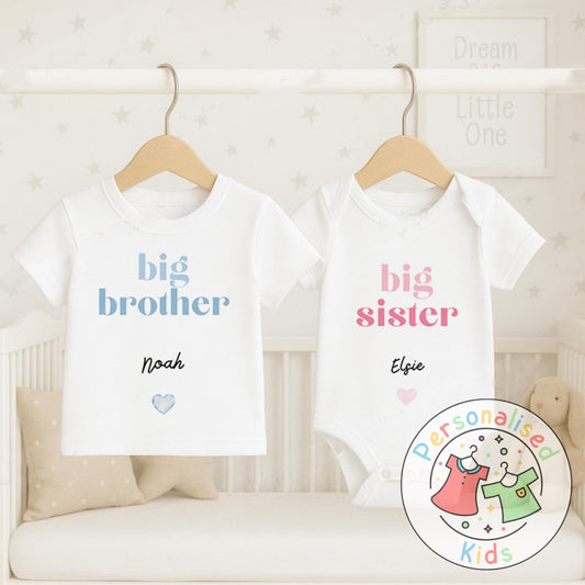 Celebrate the sweetest promotion with our adorable "Promoted to Big Sister" or "Promoted to Big Brother" outfits – perfect for pregnancy announcements, sibling reveal photos, or a thoughtful gift for the newest big sibling!